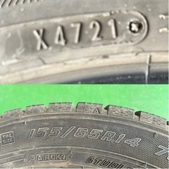 グッドイヤー　アイスナビ　スタッドレスタイヤ  サイズ　155/65R14 製造年　2021年20週➕2021年47週 4本セット 