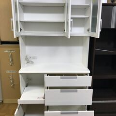 【FU630】★ニトリ 3枚扉食器棚 ダリア100 ホワイト FU630】☆ニトリ 3枚扉食器棚 ダリア100 ホワイト