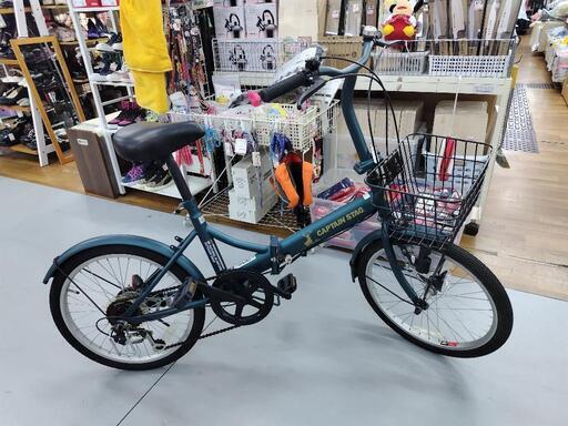 J239☆サビ使用感有り☆折りたたみ自転車☆CAPTAIN STAG☆6段変速☆20 