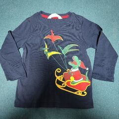 USED H&M 長袖Tシャツ 恐竜クリスマス 90cm〜95cm 