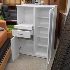 ミドルレンジボード キッチンボード 白 幅80cm エナメル レンジ台