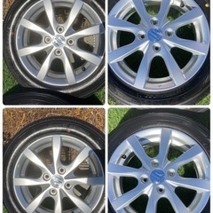 お話中⭐️⭐️美品‼️✨✨  新車外し‼️  ✨✨2023年サマータイヤ‼️  スズキ純正アルミ‼️  155/65R14‼️ ⭐️⭐️