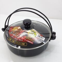 【商談中】新品 IH対応 すき焼き鍋 ふっ素加工 ガラス蓋付 2...