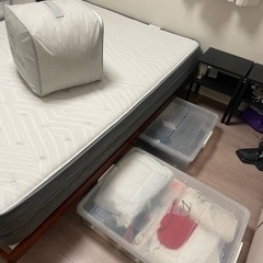 総額11万円相当】すのこダブルベッド（収納ケース付き）