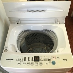 洗濯機　ハイセンス　4.5kg  2021年製