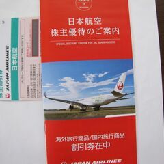 【値下げしました】日本航空2023年株主優割引券、航空券(半額で...