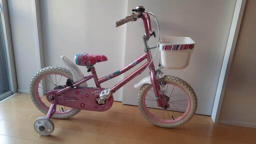 16インチ　こども自転車　補助輪付き [ピンク]