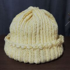 ◆物々交換◆　手編み　ニット帽　ウール100％