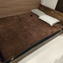 【ネット決済】木製ダブルベッド