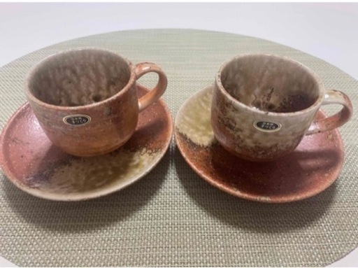 信楽焼　コーヒーカップ\u0026ソーサー2客セット