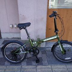 ハマー 折りたたみ自転車 グリーン HUMMER[ハマー]20吋 折り畳み自転車 外装6段/マットグリーン