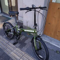 HUMMER[ハマー]20吋 折り畳み自転車 外装6段/マットグリーン