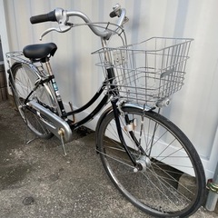 ブリヂストン通勤通学自転車 26インチ カゴ/変速機/鍵/オートライト付  