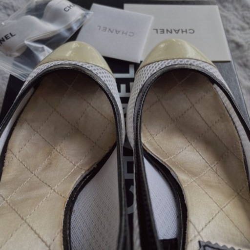 12月まで】シャネル パンプス 37[約23.5cm] メッシュ エナメル バイカラー