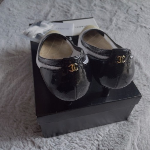 12月まで】シャネル パンプス 37[約23.5cm] メッシュ エナメル バイカラー