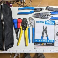 第二種電気工事士技能試験用セット(工具・器具・教科書・便利グッズ・ケーブル)中古品 HOZAN 藤瀧和弘　電材館