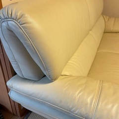 ソファー 革張りソファー 生成り色