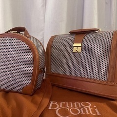 BRUNO CONTI ドクターズ バニティバッグ ヌメ革 トリ...