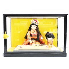 日本人形 琴 ガラスケース付き 和風 レト 飾り物 女性 着物/ドール