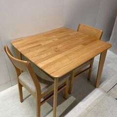 木製ダイニングテーブル＆チェア×2セット