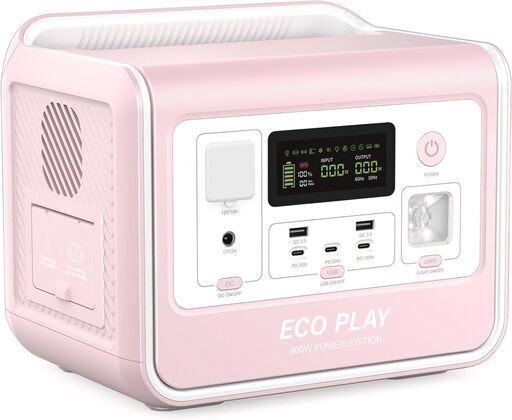eco play EP800 ポータブル電源 リン酸鉄 512Wh AC 出力800W(瞬間最大 