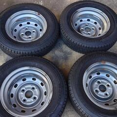 スタッドレス スタッドレスタイヤ ブリジストン W300 軽バン 145 80 R12 80/78N LT 4本 バリ山 2020年製 鉄ホイール バリ山 4H 100 