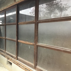 アンティーク　昭和の木製縁側　ガラス戸　4枚