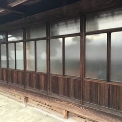 アンティーク　昭和の木製　縁側ガラス戸　6枚