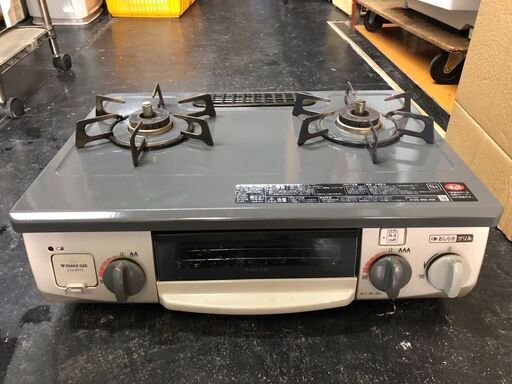 ☆中古￥9,800！大阪ガス　2口ガスコンロ　家電　210-R113型　都市ガス　【BK144】