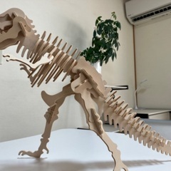 恐竜 ウッドクラフト トリケラトプス 骨格模型 木製