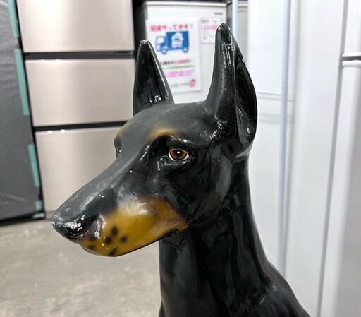 ドーベルマン オブジェ 高さ約84cm 置物 犬 番犬 玄関先 庭飾り リアルオブジェ ☆ 札幌市白石区 白石店