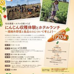 【親子SDGs企画】松田農園×ホテル日航つくば『にんじん収穫体験とホテルランチ～規格外野菜と食品ロスについて考えよう～』＜中止となりました＞の画像