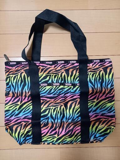 レスポ　LeSportsac　レスポートサック　ゼブラ柄　レインボー　トートバッグ　美品