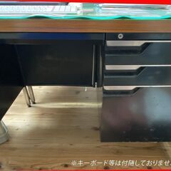オフィスデスク　事務机　天板木目片袖机【11/28　13時受付完...