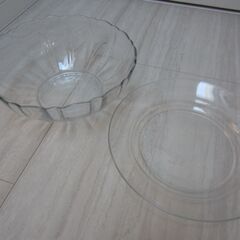 フランス製　ガラスプレート　サラダボウル