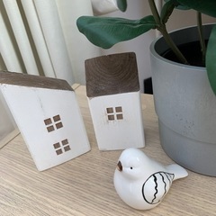 アンティーク★家の置き物と白い鳥