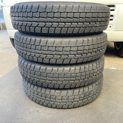 1122-1)工賃込み！145/80R13ダンロップスタッドレス...