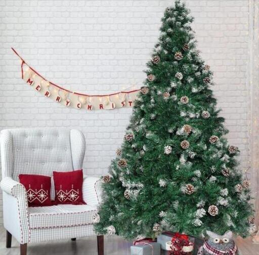 ③【お取引中】 クリスマスツリー 180cm 雪降るツリー 松ぼっくり付 北欧風