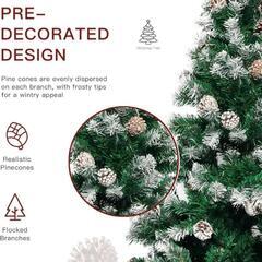 ③【お取引中】 クリスマスツリー 180cm 雪降るツリー 松ぼっくり付 北欧風