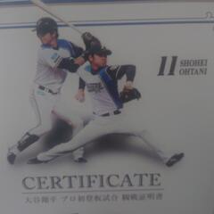 大谷翔平 プロ初登板試合 観戦証明書
