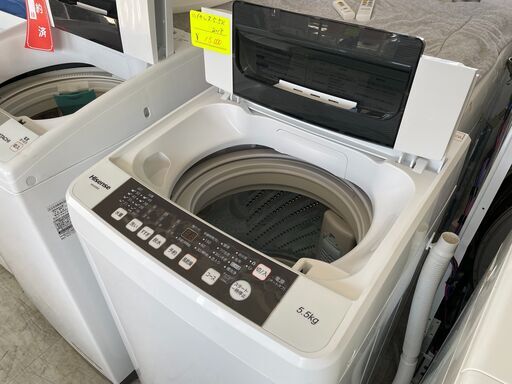 洗濯機の分解クリーニング行っています！配送設置込み　ハイセンス5.5K洗濯機　2018年製　分解クリーニング済み！！