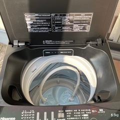 美品：Hisense HWｰG55E7KK 洗濯機 5.5kg  2020年製 