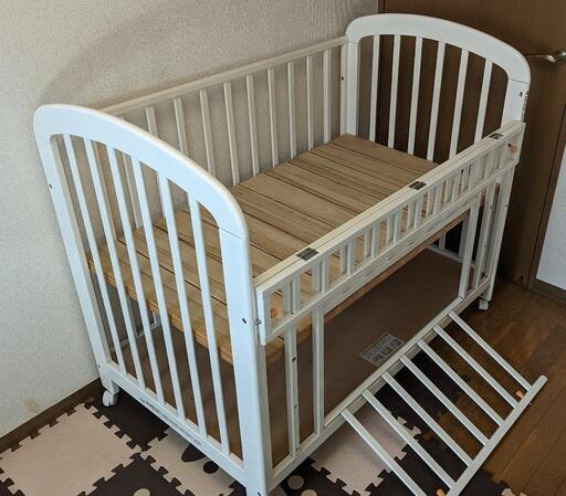 KATOJI カトージ ミニベビーベッド 白 キャスター付き カトージ