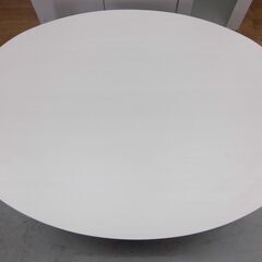 R406  オーバル型木製長方形こたつ、アイボリー色、幅105cm Used・美品