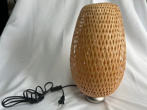 【中古】IKEA BJA イケア ベイヤ ランプ 竹編みシェード 電球付