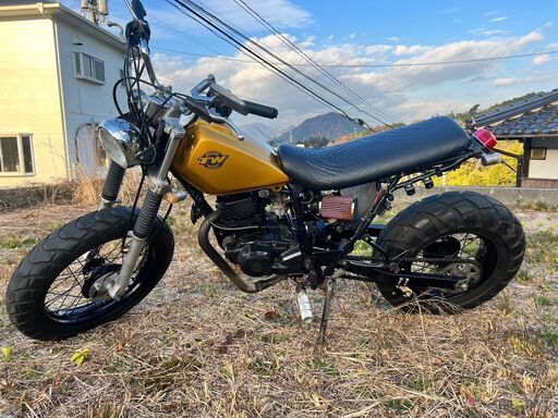 広島市より！書類有！最終出品！ヤマハTW200 ゴールド？ 社外メーター スパトラマフラー ロンスイ　チェーンアジャスター カスタム多数