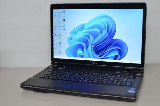 中古ノートパソコン 富士通 NH77/DD 17.3インチ windows11+office core i7-2630QM 爆速SSD512GB+HDD1TB メモリー8GB ブルーレイ テレビ機能