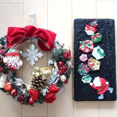 ハンドメイド★Xmasリース＆サンタのソフトボード