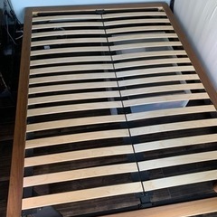 【無印良品】木製ベッドフレーム　ヘッドボード　ウォールナット　2...