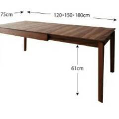 【アウトレット品】ダイニングテーブル 伸縮テーブル 120-150-180ｃｍ 高さ72ｃｍ 人気の木目 10022